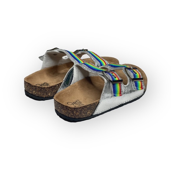 new Olivia Miller ❤︎ Pride Rainbow Birki Cork Footbed Sandal ❤︎ Iridescent ❤︎ 13 - Picture 6 of 16